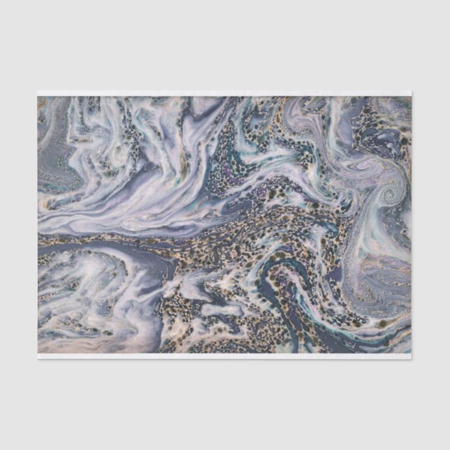Papier de soie de soie de luxe bleu d'enveloppe de (Recto)