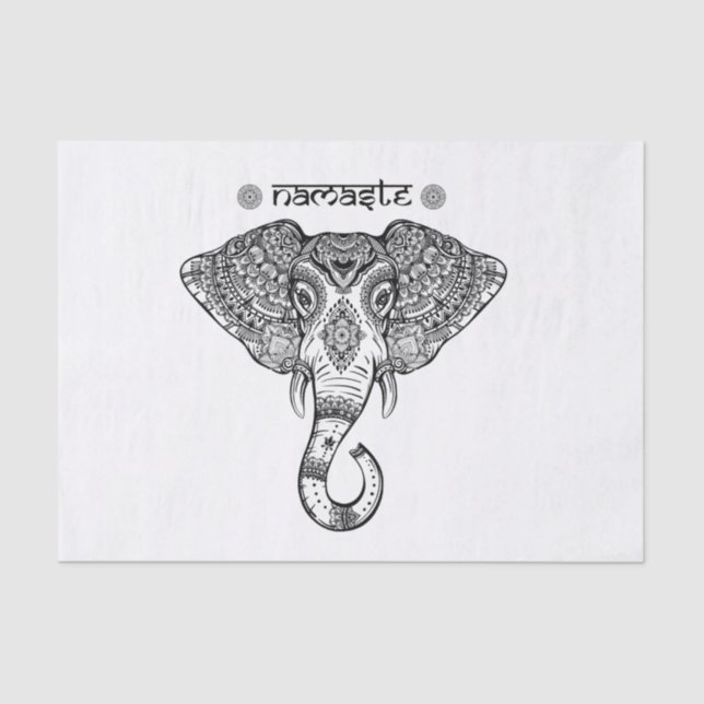 Papier de soie de soie de mandala d'éléphant (Recto)
