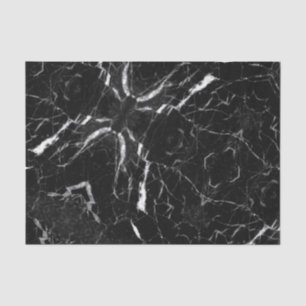 Papier de soie de soie de marbre noir et blanc de