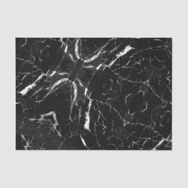 Papier de soie de soie de marbre noir et blanc de (Recto)
