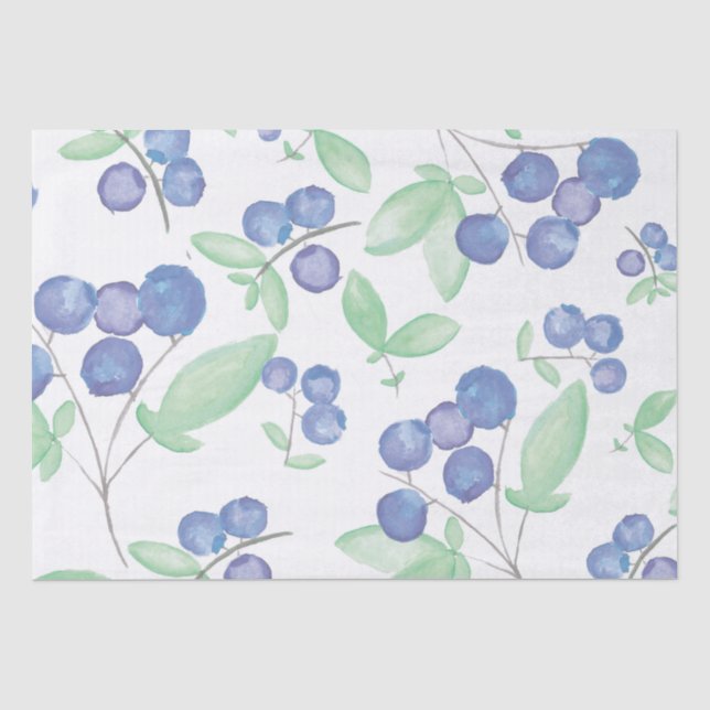 Papier de soie de soie de myrtille d'aquarelle (Recto)