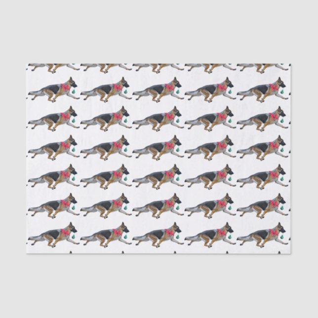 Papier de soie de soie de Noël de berger allemand (Recto)