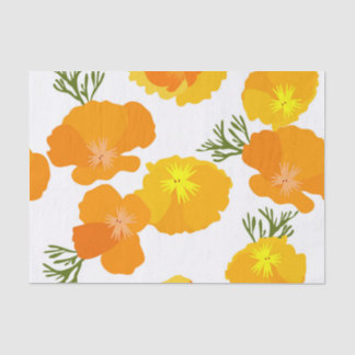 Papier de soie de soie de pavots de Californie