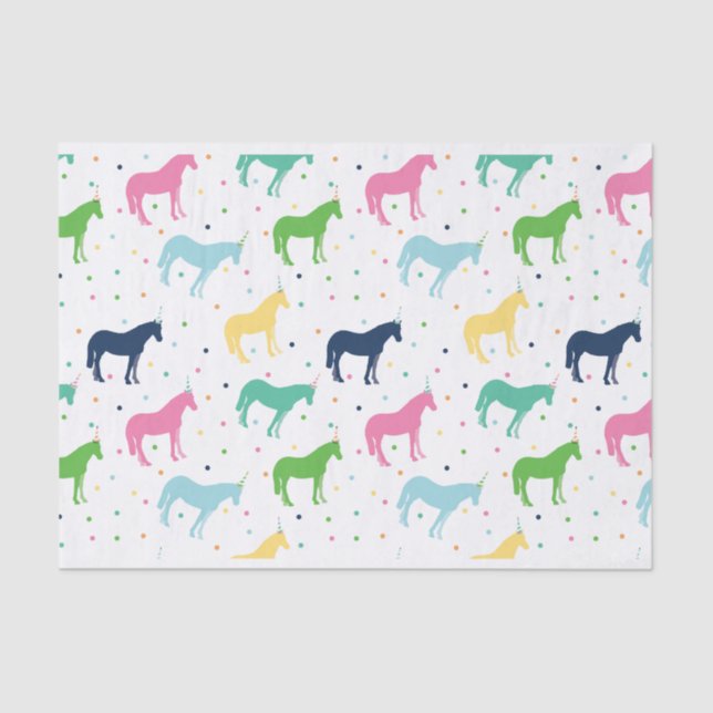 Papier de soie de soie de poneys d'anniversaire (Recto)