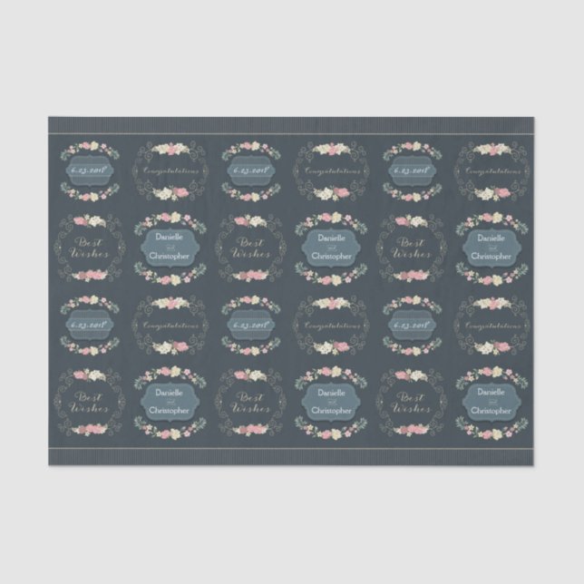 Papier de soie de soie de roses de mariage (Recto)