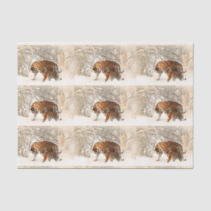Papier de soie de soie de tigres d'hiver