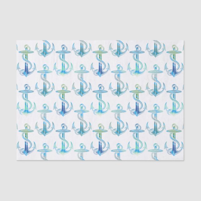 Papier de soie de soie de vert bleu d'Ancre (Recto)