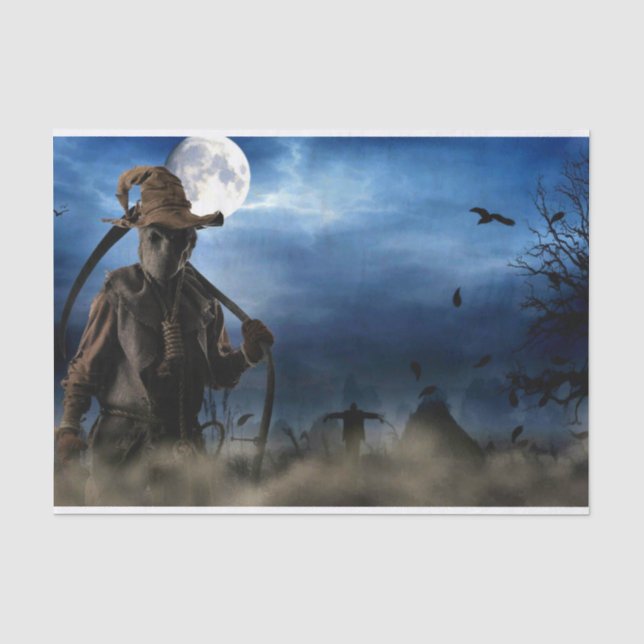 Papier de soie de soie d'épouvantail de Halloween (Recto)