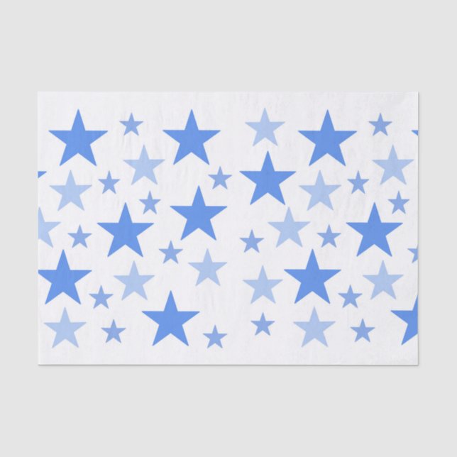 Papier de soie de soie d'étoiles bleues (Recto)