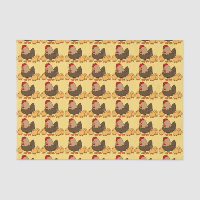 Papier de soie de soie d'illustration de poulet (Recto)