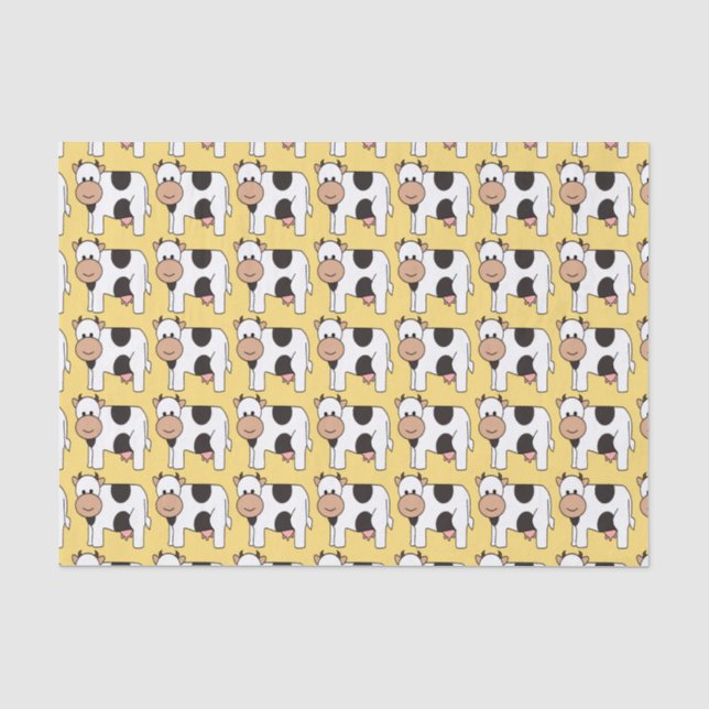 Papier de soie de soie d'illustration de vache (Recto)