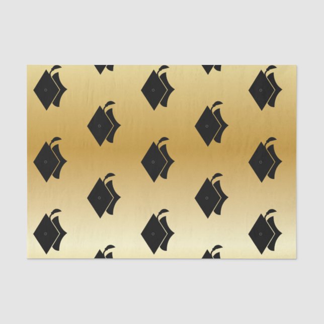 Papier de soie de soie d'or d'obtention du diplôme (Recto)