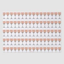 Papier de soie de soie en verre de vin rosé