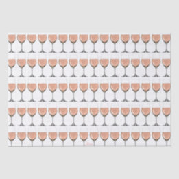 Papier de soie de soie en verre de vin rosé