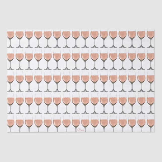 Papier de soie de soie en verre de vin rosé (Recto)