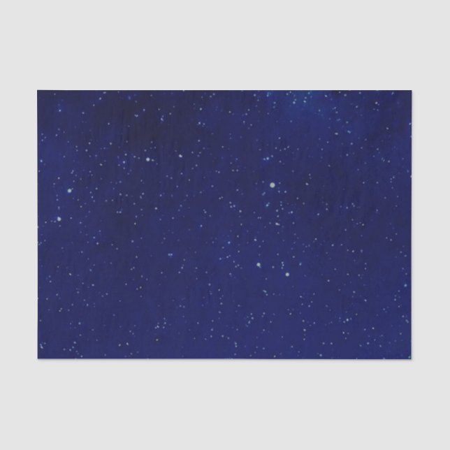 Papier de soie de soie étoilé bleu profond de ciel (Recto)