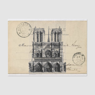 Papier de soie de soie français de carte postale