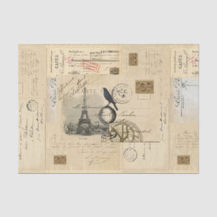 Papier de soie de soie français de carte postale