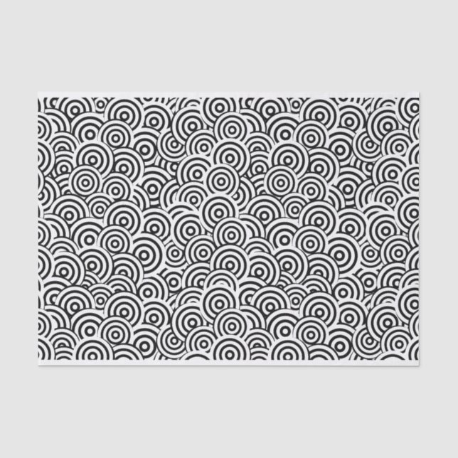 Papier de soie de soie géométrique noir et blanc (Recto)