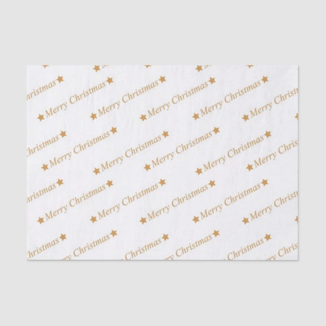 Papier de soie de soie imprimé de Joyeux Noël d'or (Recto)