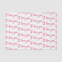 Papier de soie de soie - "je t'aime" manuscrit