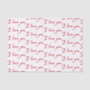 Papier de soie de soie - "je t'aime" manuscrit
