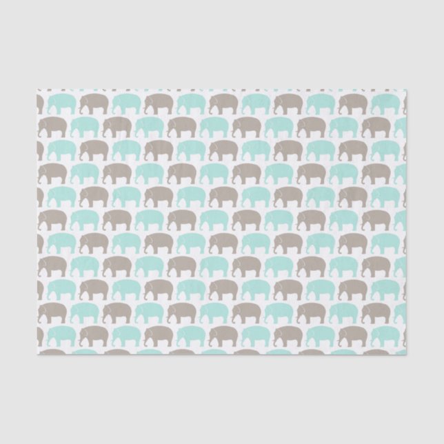 papier de soie de soie menthe-gris d'éléphants de (Recto)