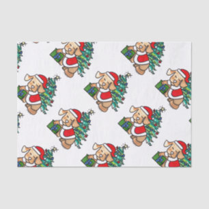 Papier de soie de soie mignon superbe de chien de