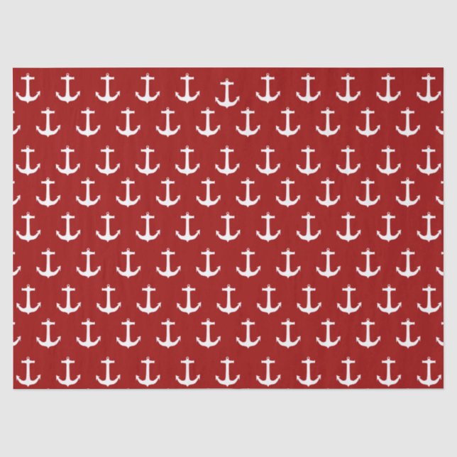 Papier de soie de soie nautique rouge de motif (Recto)