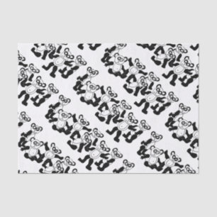 papier de soie de soie noir et blanc de panda