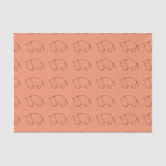 papier de soie de soie orange d'hippopotame