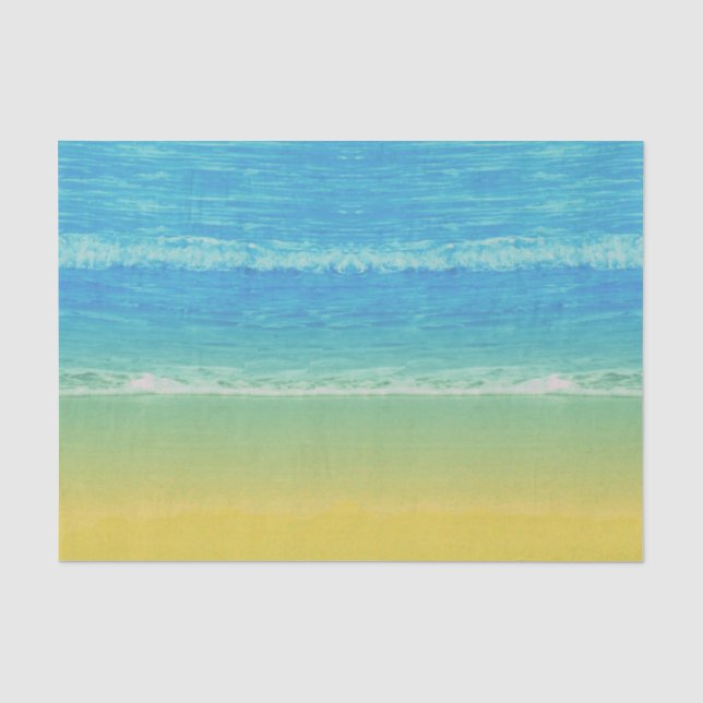 Papier de soie de soie orienté de mer et de plage (Recto)