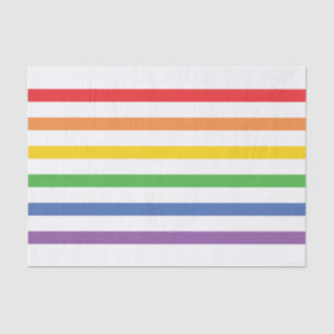 Papier de soie de soie rayé d'arc-en-ciel
