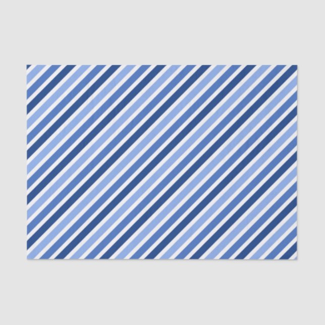 Papier de soie de soie rayé : Rayures bleues et (Recto)