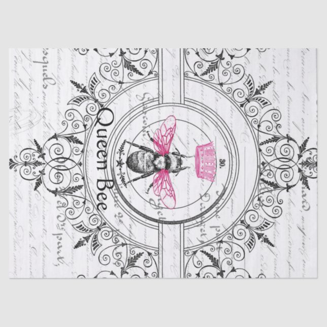 Papier de soie de soie rose de Decoupage de reine (Recto)