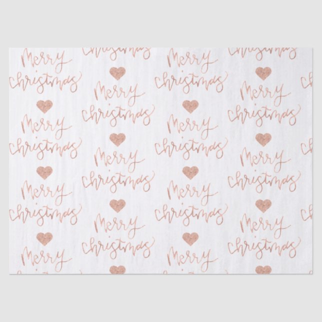 Papier de soie de soie rose de Joyeux Noël d'or (Recto)