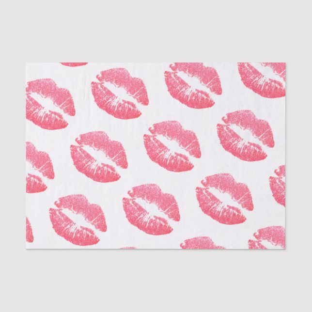 Papier de soie de soie rose de lèvres de parties (Recto)