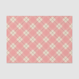 Papier de soie de soie rose de plaid