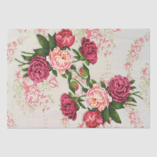 Papier de soie de soie rose de roses (Recto)