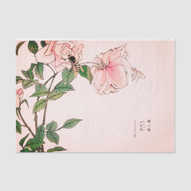 Papier de soie de soie ROSE d'IMPRESSION de (Recto)