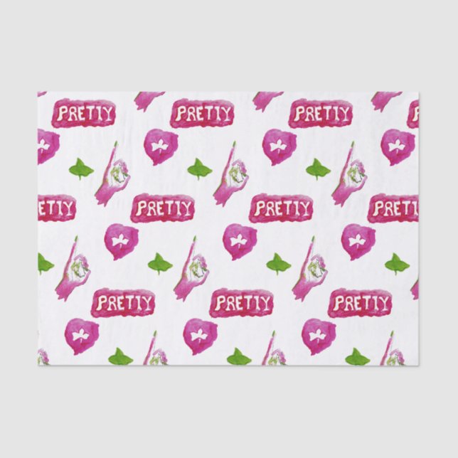 Papier de soie de soie rose et vert (Recto)