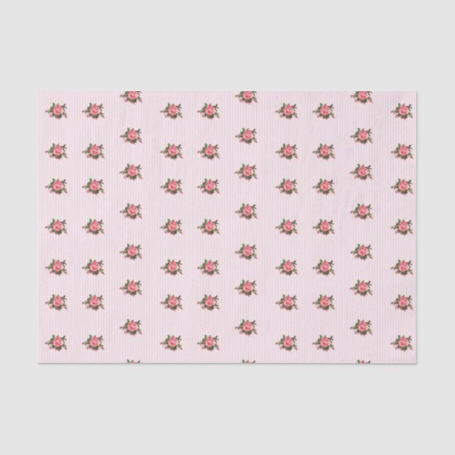 Papier de soie de soie rose minable de roses (Recto)