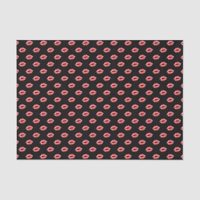 Papier de soie de soie rouge noir de cadeau de (Recto)