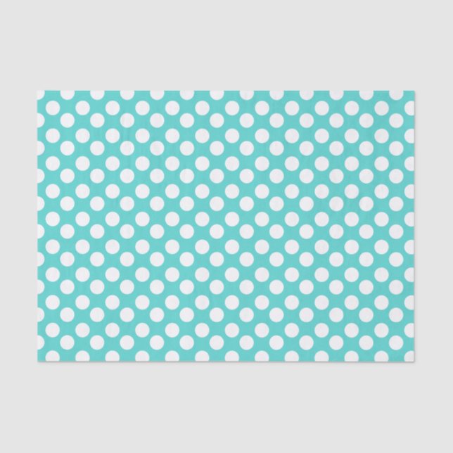 Papier de soie de soie turquoise et blanc de point (Recto)
