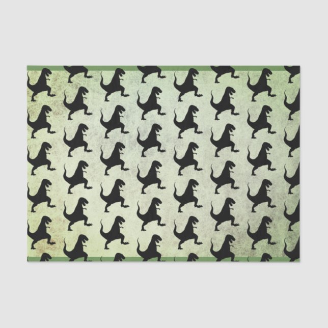Papier de soie de soie vert de la pierre T Rex de (Recto)