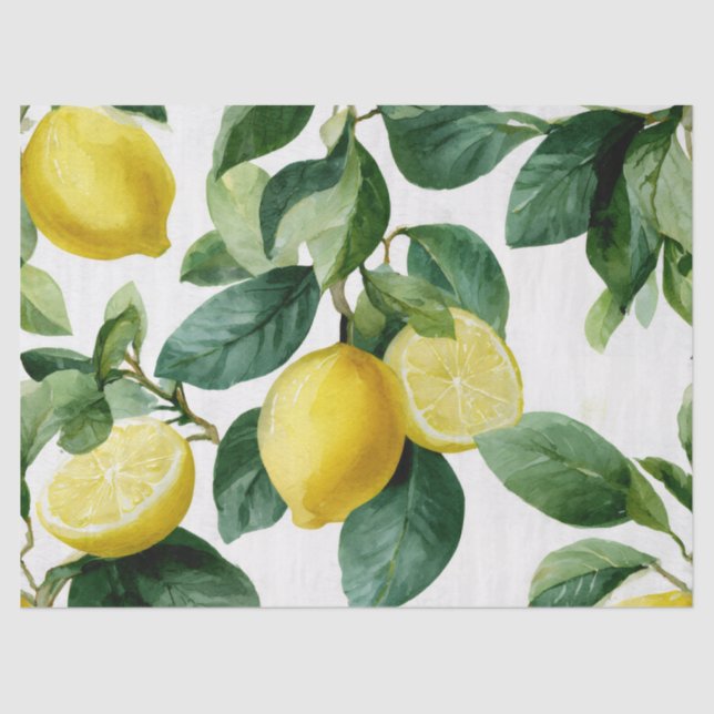 Papier de soie décoratif au citron de Méditerranée (Recto)