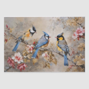 Papier de soie découpage Oiseaux et Branches
