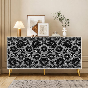 Papier de soie découpé en dentelle noire vintage