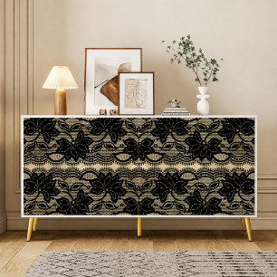 Papier de soie découpé en dentelle noire vintage