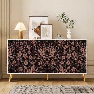 Papier de soie découpé en dentelle noire vintage